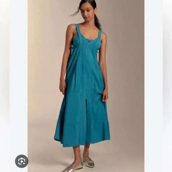 Anthropologie Pilcro Parasail Midi Dress Blue 2X - Picture 3 of 6